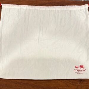 Coach XL Dust Bag - Drawstring - White Satin - 23.5x19.5